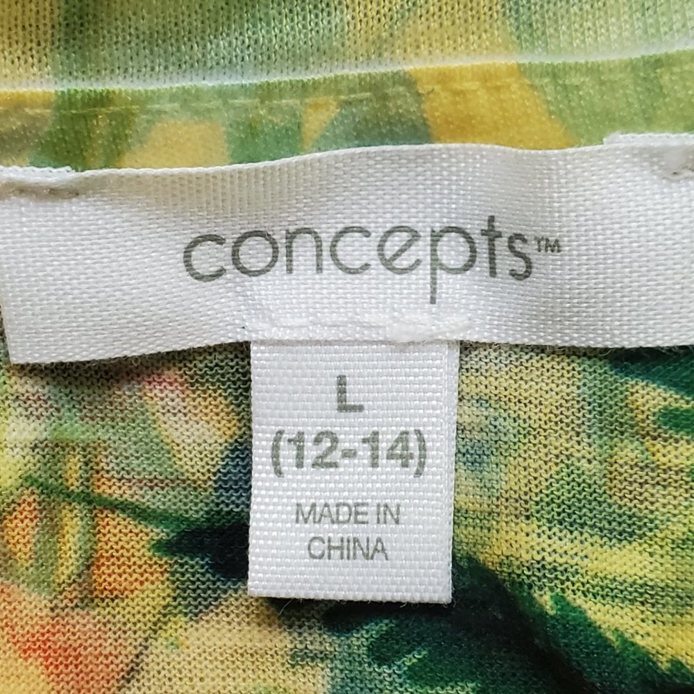 Concepts Beautiful Cheerful Garden Floral Bling V-Neck Top, NWOT, Size L (12-14) - Picture 12 of 16
